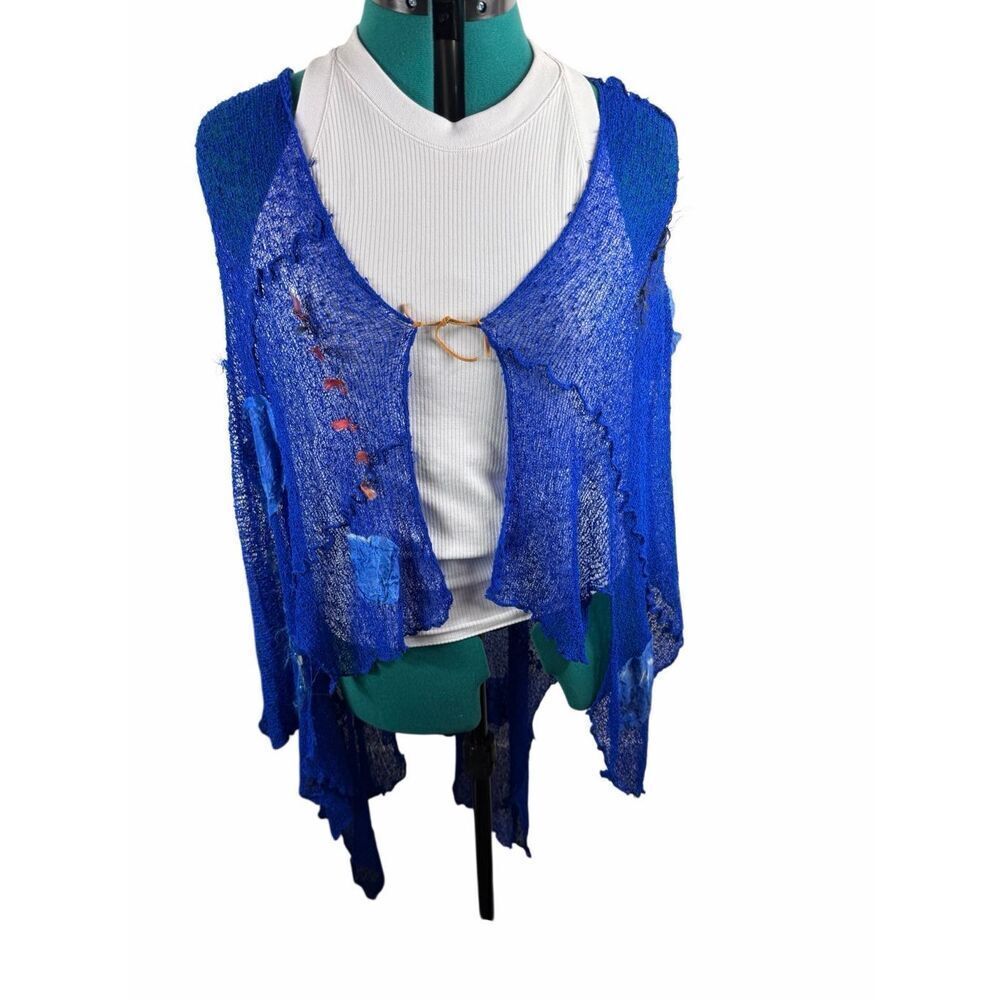 Nordstrom blue artistic scarf wrap